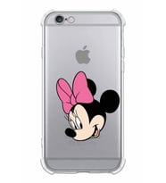 Apple iPhone 6 Plus Uyumlu Köşe Korumalı Antişok  Kapak Minnie Mouse Tasarımlı Şeffaf  Kılıf