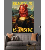Mona Lisa Grafiti Sanatı Dekoratif Kanvas - Mdf Ahşap Tablo