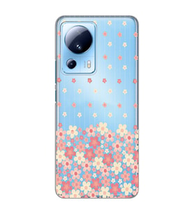 Xiaomi Mi 13 Lite Uyumlu Çiçek Desenli Şeffaf Telefon Kılıfı