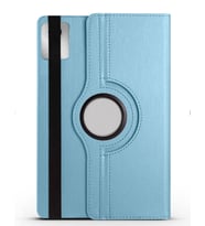 Lenovo M11 TB-330FU Uyumlu Standlı 360° Yatay Dikey Dönebilen Deri Tablet Kılıfı (Mavi)