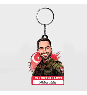 Karikatürlü - Kahraman Asker İsimli Anahtarlık