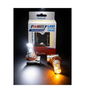 H8/11 Çift Renk Mercekli Led Ampul Beyaz&Turuncu Aç&Kapa FEMEX Sis Led Ampul