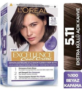 Loreal Excellence Cool Creme Saç Boyası 5.11 Ekstra Küllü Açık Kahve
