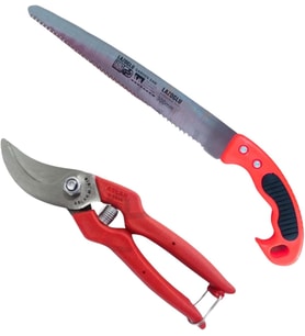Bağ Budama Makası ve Dal Testeresi, 30 cm, 2'li Set, 1. Sınıf Çelik
