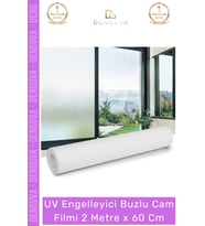 #CamFilmi UV Engelleyici Kaliteli Şık Pratik Gizlilik Sağlayan Buzlu Cam Filmi 2 Metre x 60 Cm