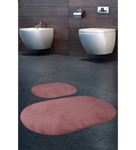 Rivora Pudra 2'li Banyo Halısı Paspası Seti Kaymaz Tabanlı Makinede Yıkanabilir