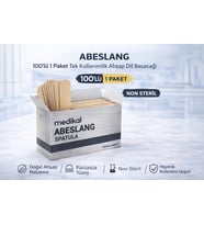 Abeslang 100'Lü 1 Paket Tek Kullanımlık Ahşap Dil Basacağı Spatula