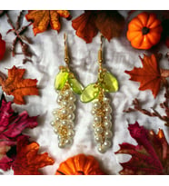 Crystal Atelier İnci Düşler Doğal İnci Tasarım Aesthetic Soft Vibes Vintage Etnik Otantik Salkım Sallantılı Kombin Tasarım Hediyelik Üzüm Kadın Küpe (Krem)