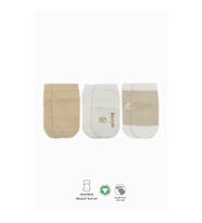 Mey İthalat® Puanlı Kaymaz Penye Soket Çorap 3'Lü BS10108 Bej