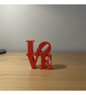 Premium "LOVE" Çift-Tek Renkli Dekoratif Figür – Modern Sanat Masaüstü Aksesuarı (Kırmızı)