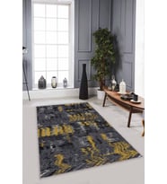 Füme Sarı Modern Kaymaz Taban Makinede Yıkanabilir Halı MX09 - 100 x 160 cm