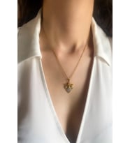 Kadın Çelik Kolye Serenay Seri Zirkon Taş Çapa Model Kolye (Altın)