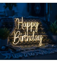 Happy Birthday Parti Dekorasyonu – Neon Led Tabela 65 cm genişlik (Günışığı)