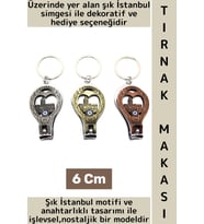 Hediye Dekoratif Kişisel El Ayak Bakım Şık İstanbul Temalı Anahtarlık Tasarımlı Tırnak Makası 6 Cm