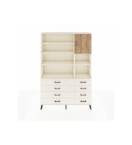 Arges Dolap 8 Raflı 8 Çekmeceli Tek Kapaklı  132x30x195 Aytaşı-Çam/Aytaşı
