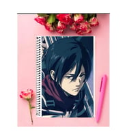 Mikasa Ackerman (attack On Titan) Anime Defter 1 Adet Özel Tasarım A4 Boyutu 21*29 Cm Telli Çizgili