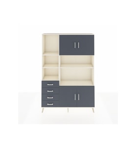 Arges Gardrop 8 Raflı 4 Çekmeceli 4 Kapaklı 132x30x195 Aytaşı-Antrasit