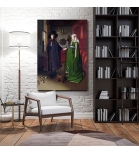 Tekli Dikey Kanvas Duvar Tablosu Arnolfini'nin Evlenmesi 1434