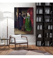 Tekli Dikey Kanvas Duvar Tablosu Arnolfini'nin Evlenmesi 1434