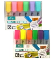 Cengo 6lı Fosforlu Kalem Neon Renkler ve Pastel Renkler 2 Set