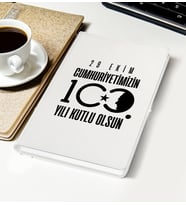 BK Gift 29 Ekim Temalı Beyaz Defter-10, Arkadaşa Hediye , 29 Ekim Hediyesi, 100.Yıl Hediyesi