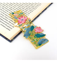 Lotus Çiçeği Pembe Çiçek Bookmark Metal Ayraç Kitap Ayracı AY095