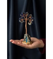 Lapis Lazuli Taşı El Yapımı 5x12cm Doğal Taş Dekoratif Hayat Ağacı