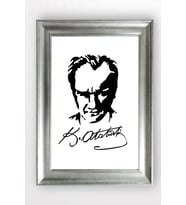 Gümüş Çerçeveli Atatürk Tablo cv863