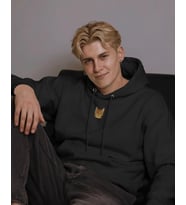 Kedili Hoodie Unisex %100 Pamuk  Premium Siyah Kapüşonlu Sweatshirt  Minimal Kedi Desenli Oversize Hoodie