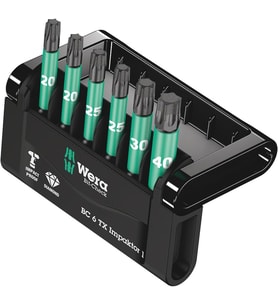 Wera 05057693001 Bit-Check 6 Tx Impaktor Bits Uç Seti, Darbeli Uygulamalar İçin (Çok Renkli)