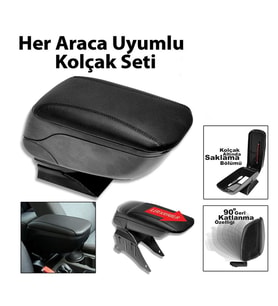 Sürgülü Ara Kolçak Kol Dayama Sport Tip Lüks Siyah