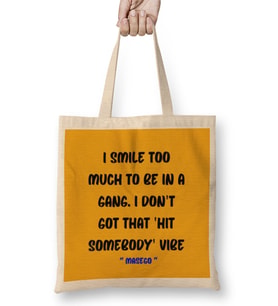 Smile Emoji Quotes Funny happy face love Sarcastic Gift Bez Çanta Uzun Saplı
