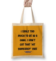 Smile Emoji Quotes Funny happy face love Sarcastic Gift Bez Çanta Uzun Saplı