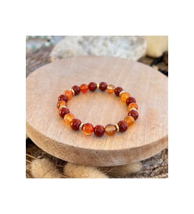 A+ KALİTE  Koyu Akik Doğal Taş Bileklik > Sertifikalı - Handcrafted