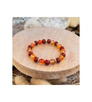 A+ KALİTE  Koyu Akik Doğal Taş Bileklik > Sertifikalı - Handcrafted
