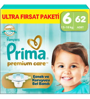 Bebek Bezi Premium Care 6 Numara 62 Adet Ultra Fırsat Paketi