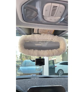 Peluş Dikiz Ayna Kılıfı Süs Beyaz