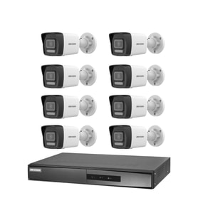 Hikvision 8 Kameralı 2 Mp Hybrid Light İp Güvenlik Kamera Seti DS-2CD1023G2-LIUF (Dahili Mikrofonlu)