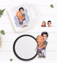 BK Gift Kişiye Özel Bebek Süprizi Karikatürlü Beyaz Kupa ve Ahşap Bardak Altlığı Hediye Seti-1