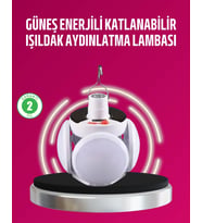 Solar ve USB Şarjlı Su Geçirmez Katlanabilir LED Lamba