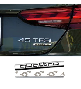 Audi Quattro Bagaj Çamurluk Logo Amblem Paslanmaz Çelik Siyah
