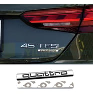 Audi Quattro Bagaj Çamurluk Logo Amblem Paslanmaz Çelik Siyah