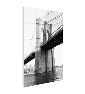 Tamperli Gerçek Cam Tablo New York Brooklyn Köprüsü Kemerleri Şehir Mimari Tablo Duvar Dekoru