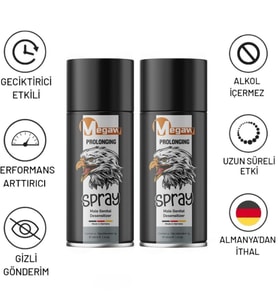 2 KUTU MEGAW YÜKSEK KALİTE GECİKTRİCİ SPREY %100 ORJİNAL - 2x45ML - 140 DEFA KULLANIM İMKANI