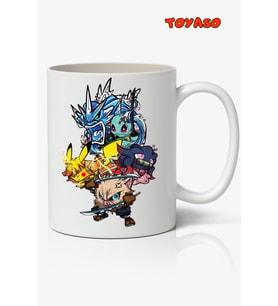 Pokemon & İblis Keser Demon Slayer Karakterler Anime Beyaz Kupa Bardak Sevgiliye Arkadaşa Hediye