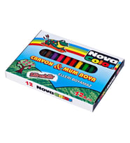 Mum Boya 12 Renk Karton Kutu 12 Renk Crayon 1 Adet Novacolor Altıgen Mum Boya 12 Renk (Karışık)