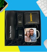 Kişiye Özel Premium Kutu Termos Bardak Fotoğraflı Kupa Bardak Lüx Metal Anahtarlık Metal Çakmak Erkek Cüzdan