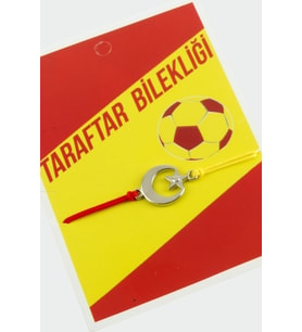 Ay Yıldız Sarı Kırmızı İpli Bileklik bbb23 (Beyaz)