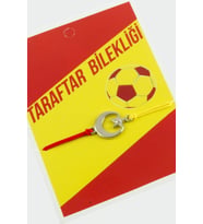 Ay Yıldız Sarı Kırmızı İpli Bileklik bbb23 (Beyaz)