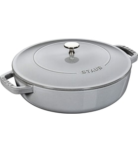 Staub 405114730 Chistera Kapaklı Sığ Döküm Tencere, 28 Cm, Gri (Çok Renkli)